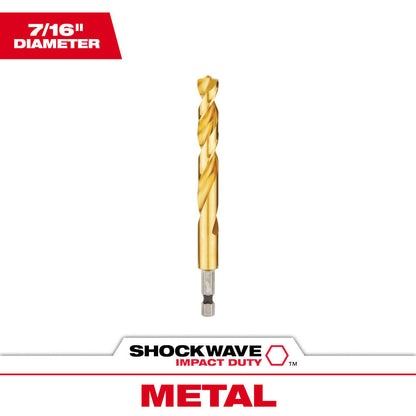 Milwaukee 48-89-4625 SHOCKWAVE 7/16 inch Titanium Drill Bit with RED HELIX