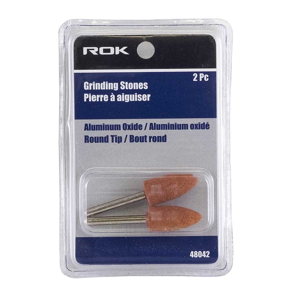 ROK Round Tip Grind Stone Rotary Bit - 2pk