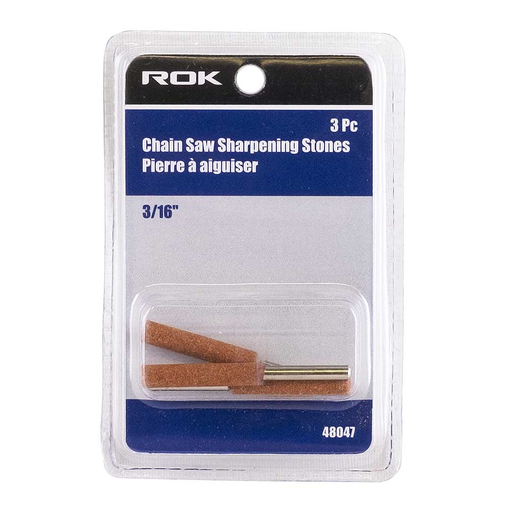 ROK 3/16in Chain Saw Sharpening Stone Rotary Bit - 3pk