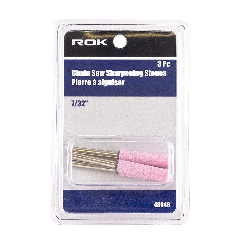 ROK 7/32in Chain Saw Sharpening Stone Rotary Bit - 3pk