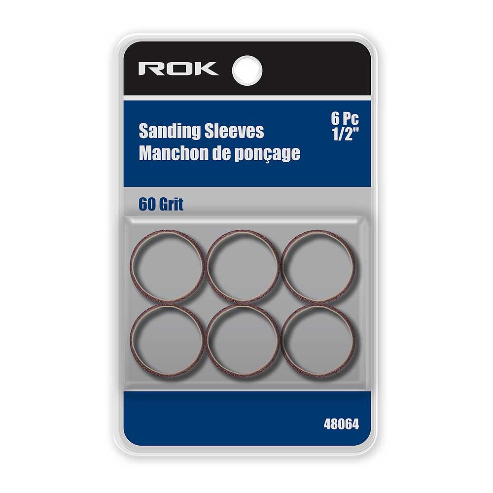 ROK 6pc 1/2in 60 Grit Sanding Drum Set