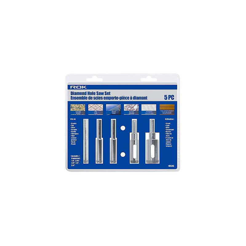 ROK 5pc Diamond Hole Saw Set