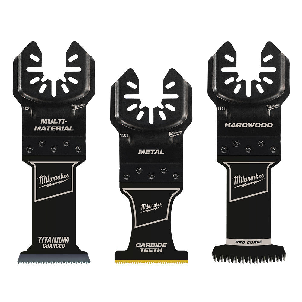 Milwaukee 49-10-9001 OPEN-LOK 3pc Universal Fit All-Purpose Multi-Tool Oscillating Blade Set