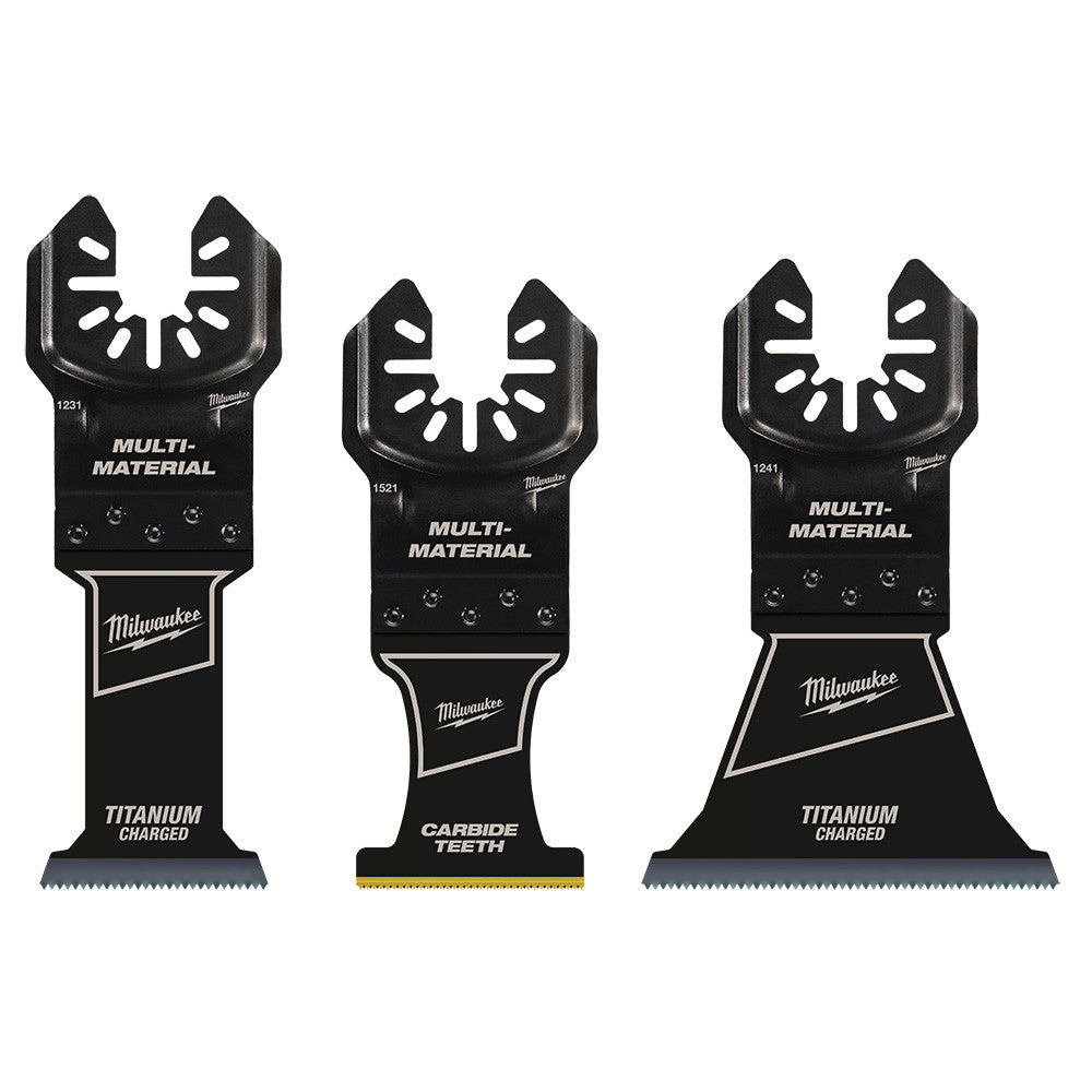 Milwaukee 49-10-9005 OPEN-LOK 3pc Universal Fit Titanium Enhanced Multi-Material Cutting Multi-Tool Oscillating Blade Set