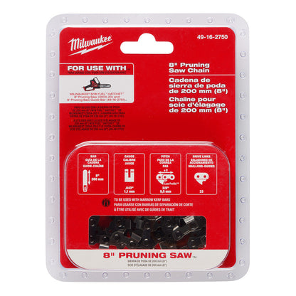 Milwaukee 49-16-2750 8-inch Pruning Saw Chain showing chain in packaging