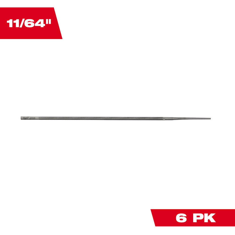 Milwaukee 11/64in Round File for Saw Chain - 6pk