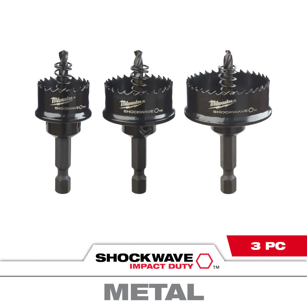 Milwaukee 49-22-4800 3pc SHOCKWAVE Impact Duty Thin Wall Hole Saw Set