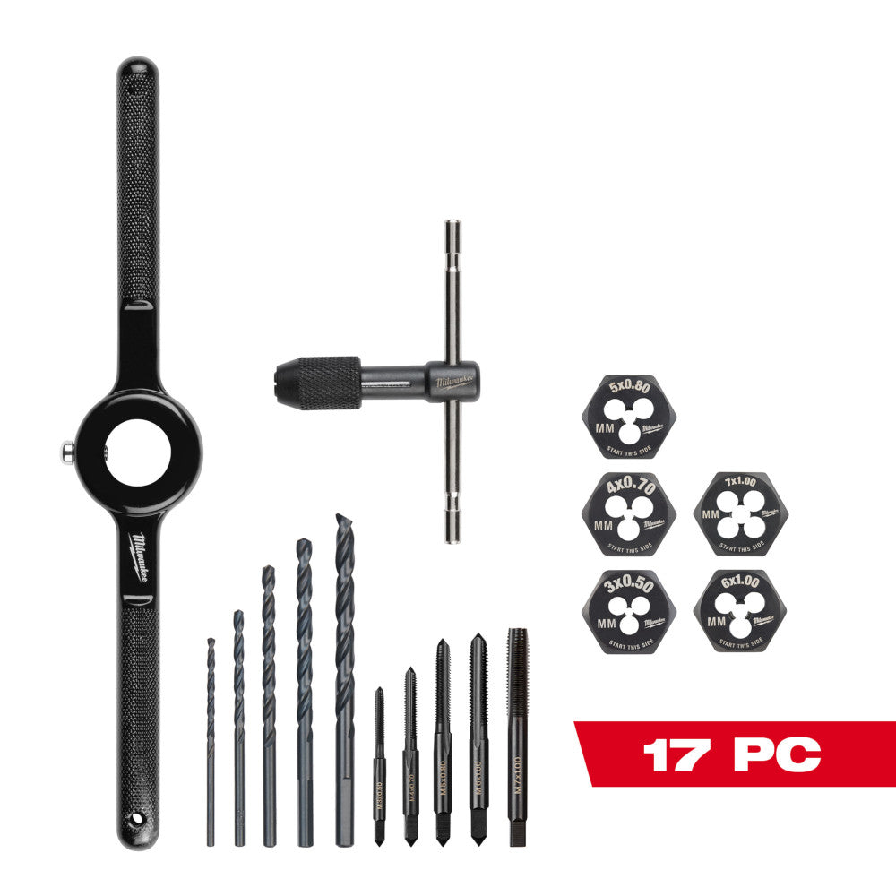 Milwaukee 17pc Metric Tap and Die Set
