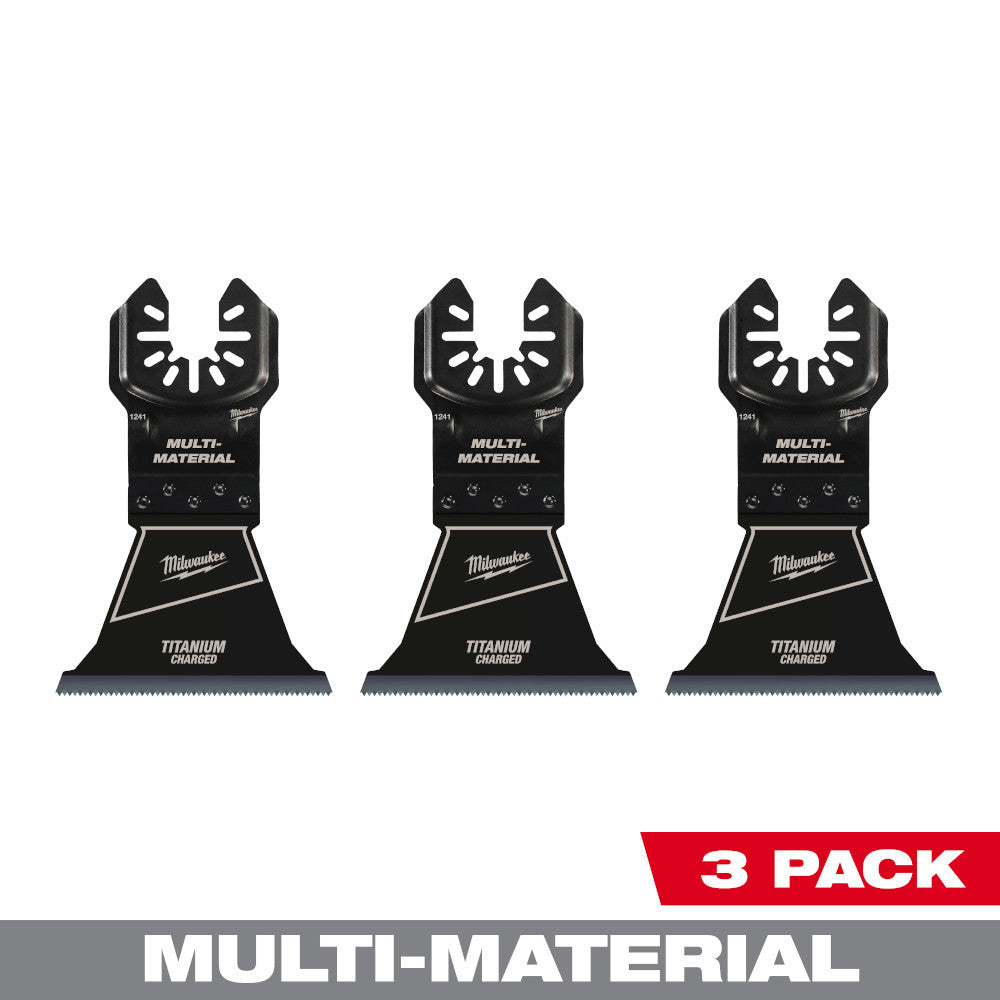 Milwaukee 49-25-1243 OPEN-LOK 2-1/2-inch Universal Fit Titanium Enhanced Bi-Metal Multi-Material Cutting Multi-Tool Oscillating Blades - 3pk