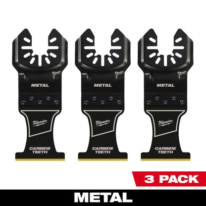 Milwaukee 49-25-1503 OPEN-LOK 1-3/8-inch Universal Fit Titanium Enhanced Carbide Teeth Metal Cutting Multi-Tool Oscillating Blades - 3pk