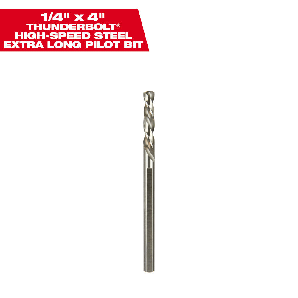 Milwaukee 49-56-8000 1/4 inch  x 4 inch HSS Pilot Bit for Long Arbor Hole Saws