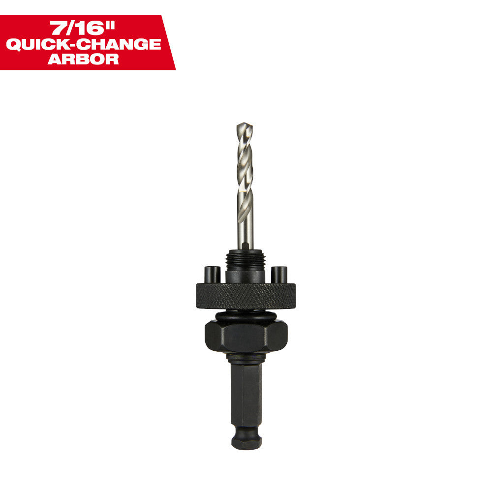 Milwaukee 49-56-9100 7/16 inch Large Thread Quick Change Hole Saw Arbor with No Wobble Drive Plate