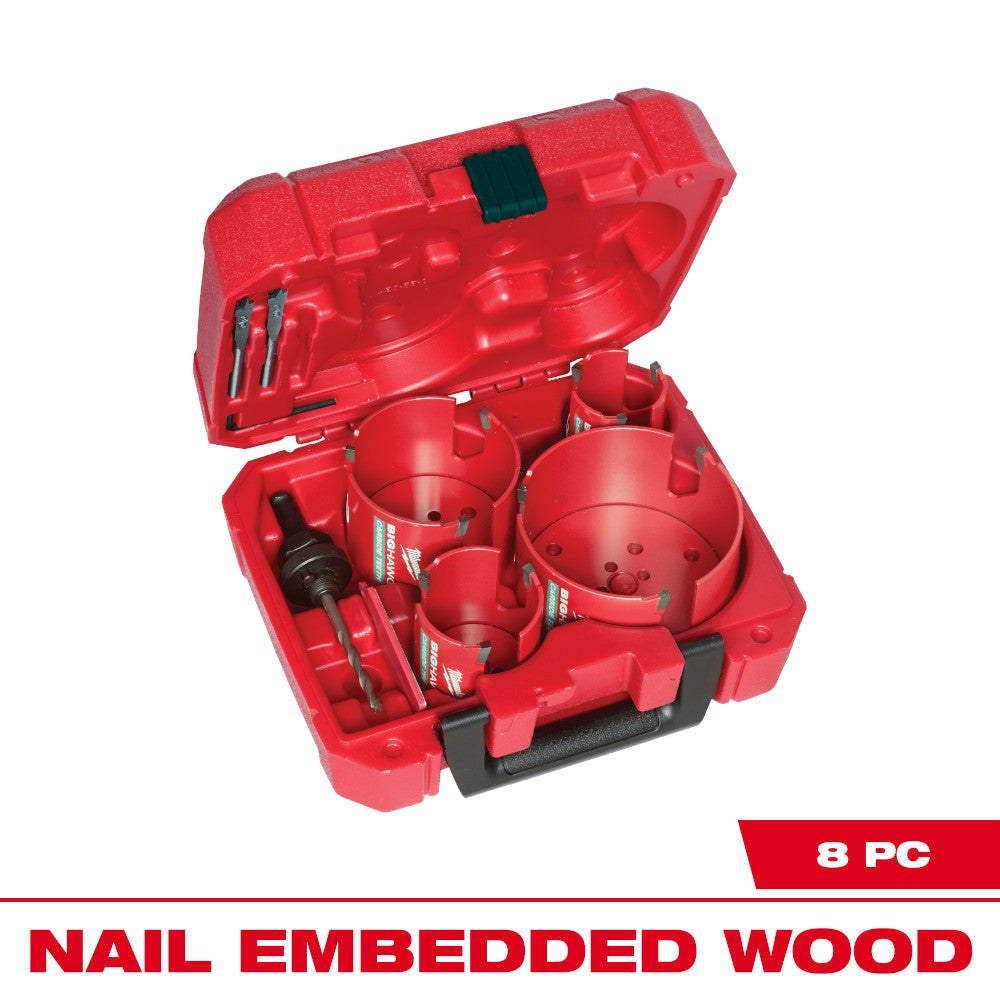 Milwaukee 49-56-9285 8pc BIG HAWG Carbide Teeth Plumber's Hole Saw Kit