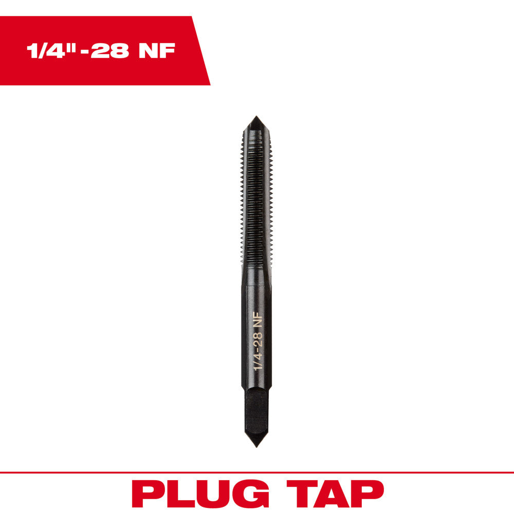 Milwaukee 1/4in-28 NF Straight Flute Plug Tap
