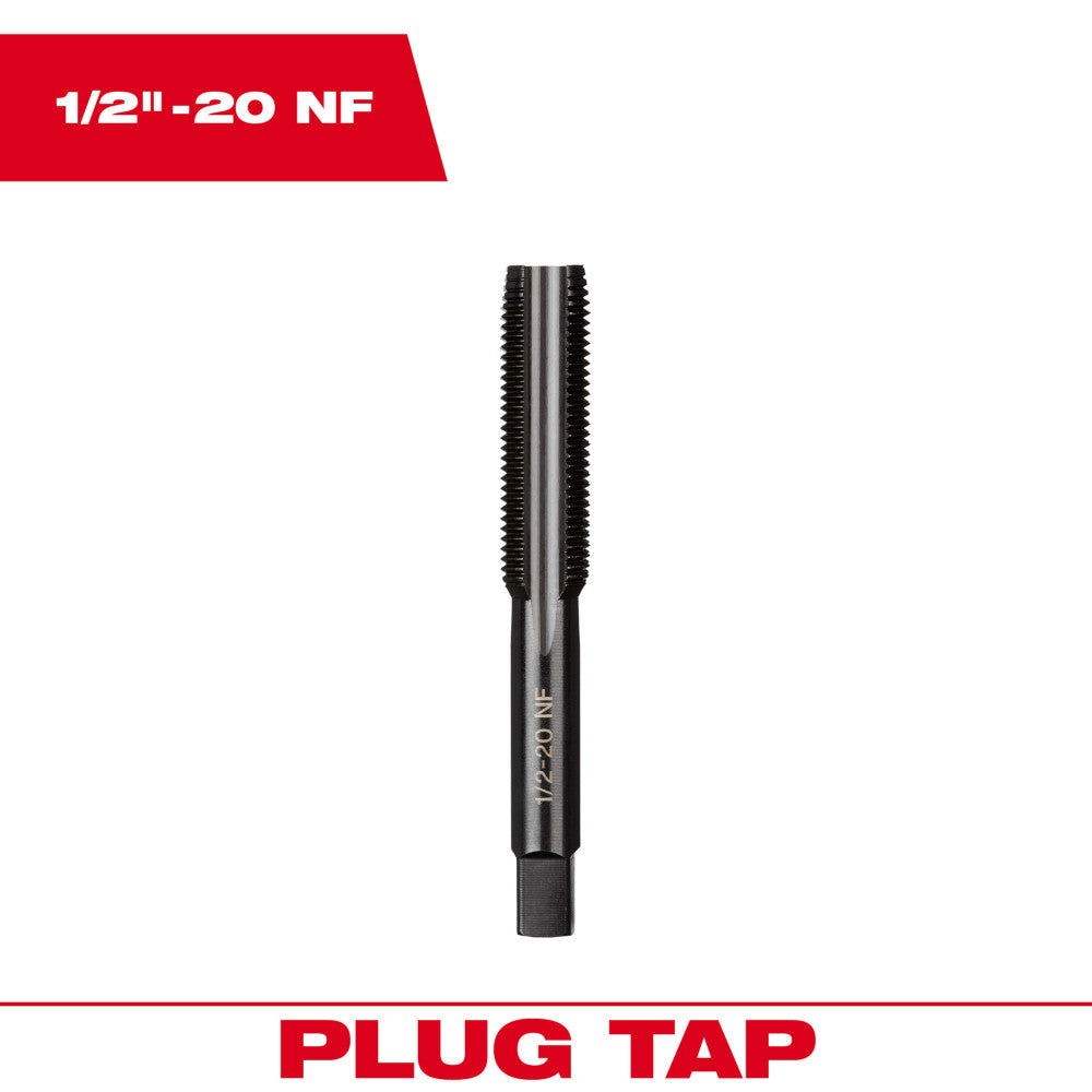 Milwaukee 1/2in-20 NF Straight Flute Plug Tap