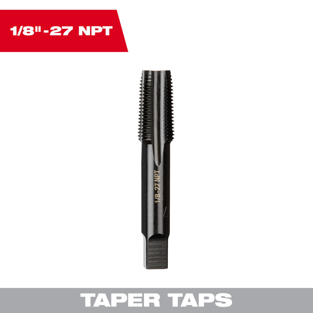 Milwaukee 1/8in-27 NPT Straight Flute Taper Tap