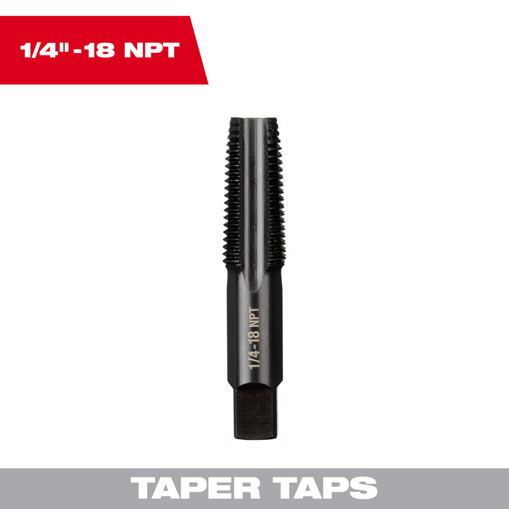 Milwaukee 1/4in-18 NPT Straight Flute Taper Tap