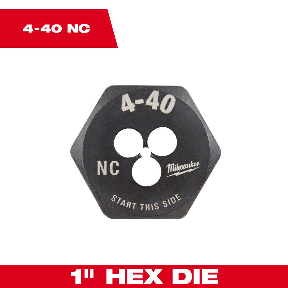 Milwaukee 4-40 NC SAE 1in Hex Threading Die