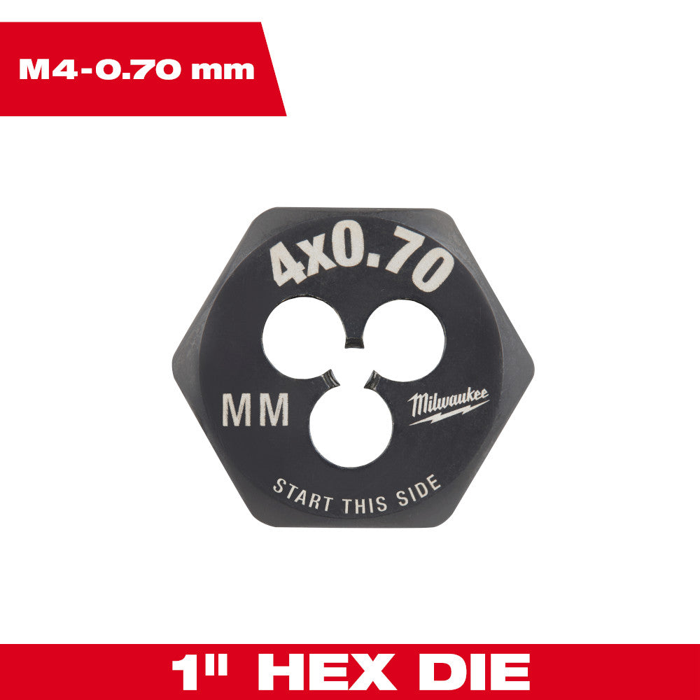 Milwaukee M4-0.70mm Metric 1in Hex Threading Die