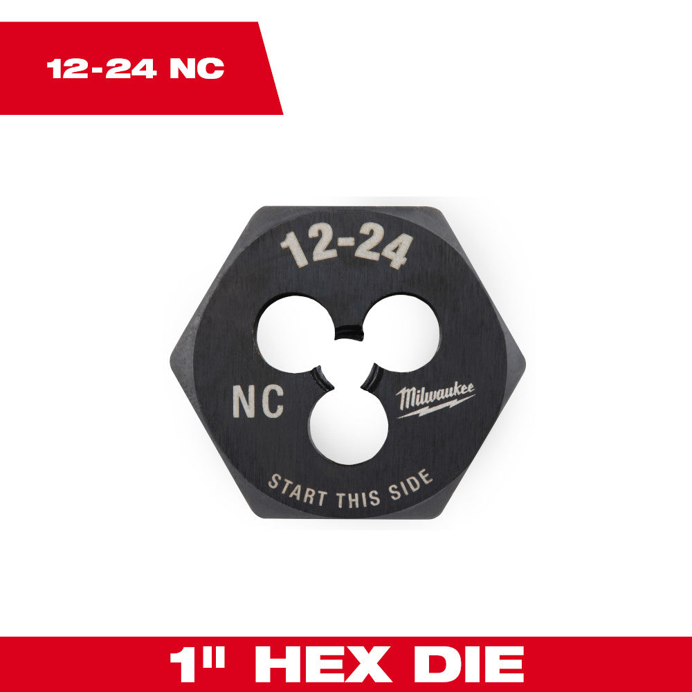 Milwaukee 12-24 NC SAE 1in Hex Threading Die