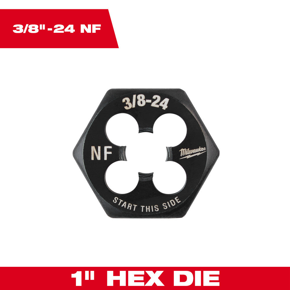 Milwaukee 3/8in-24 NF SAE 1in Hex Threading Die