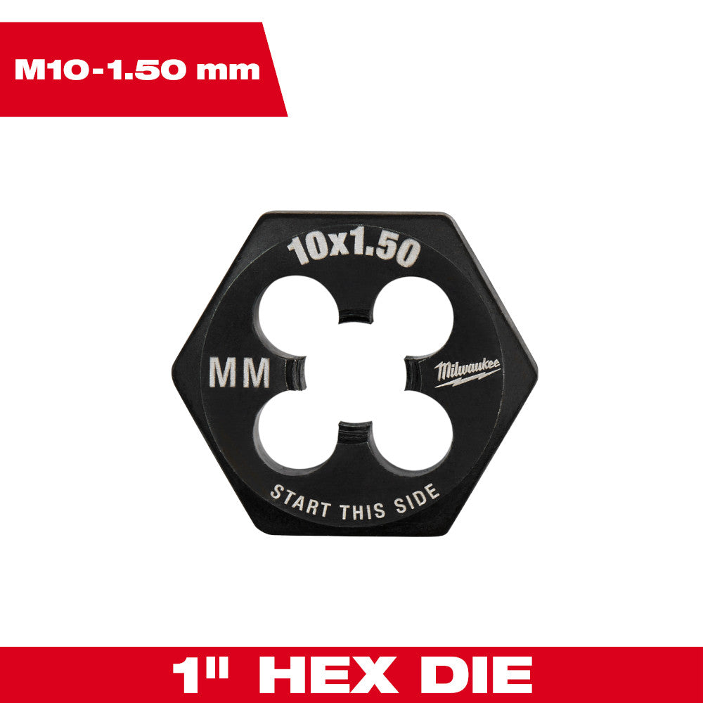 Milwaukee M10-1.50mm Metric 1in Hex Threading Die