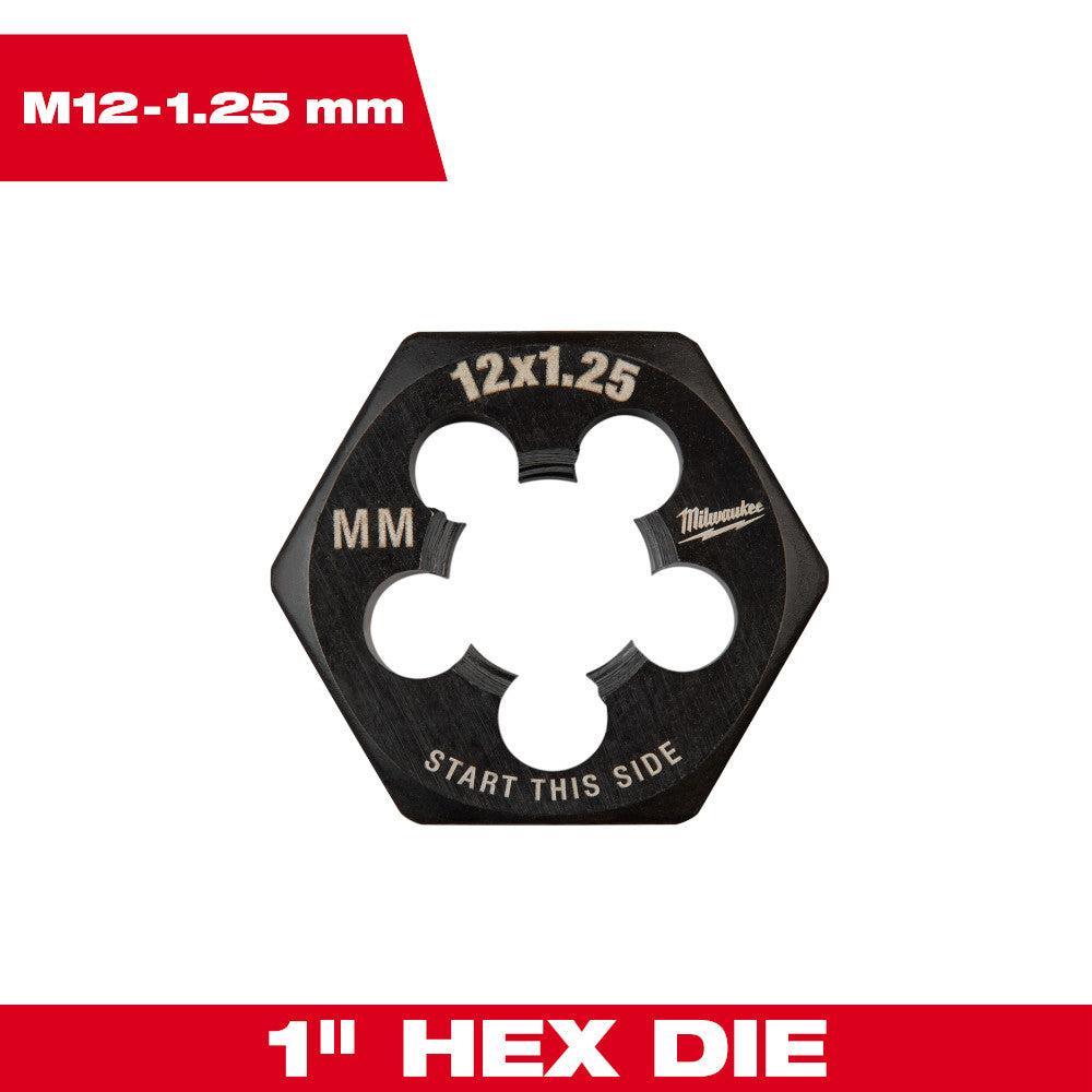 Milwaukee M12-1.25mm Metric 1in Hex Threading Die