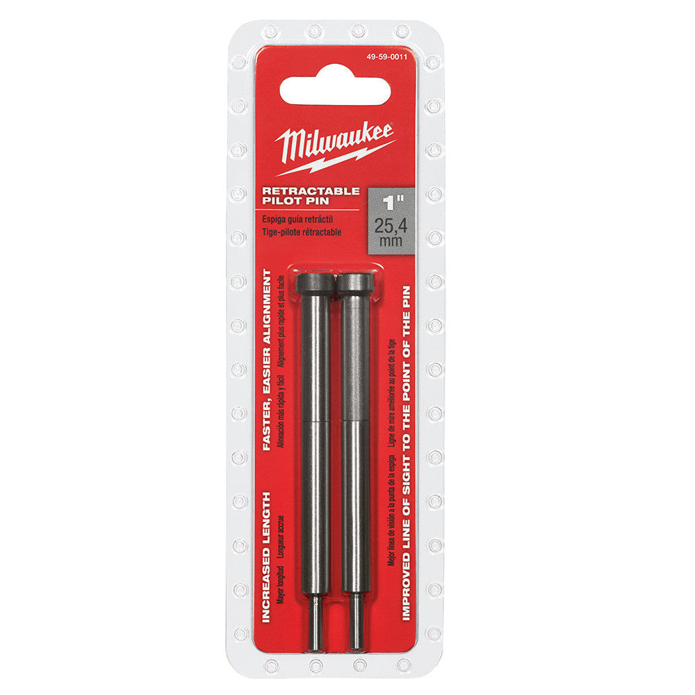 Milwaukee 49-59-0011 1 inch Retractable Pilot Pin showing in packaging