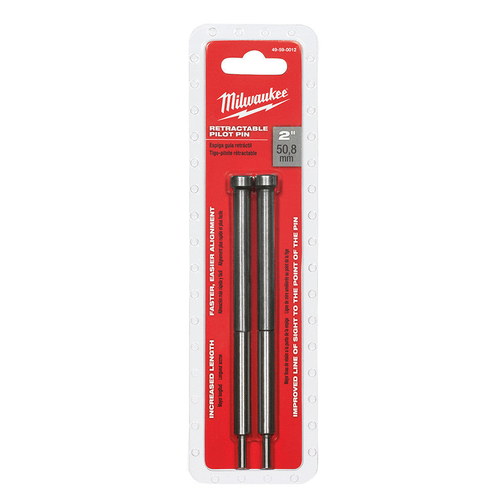 Milwaukee 49-59-0012 2 inch Retractable Pilot Pin showing in packaging