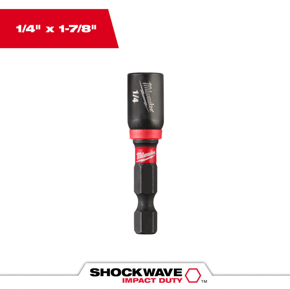 Milwaukee 49-66-4502 1/4 inch x 1-7/8 inch SHOCKWAVE Impact Duty Magnetic Nut Driver
