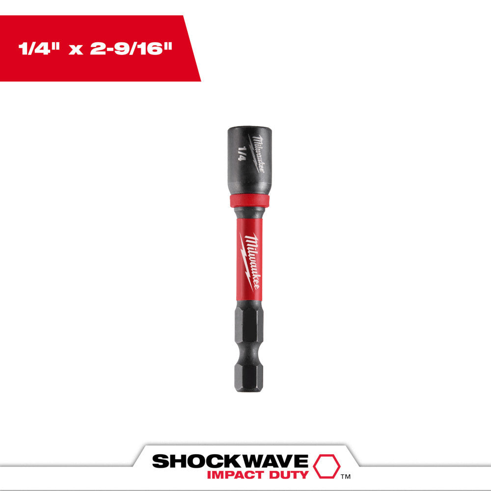 Milwaukee 49-66-4532 1/4 inch x 2-9/16 inch SHOCKWAVE Impact Duty Magnetic Nut Driver