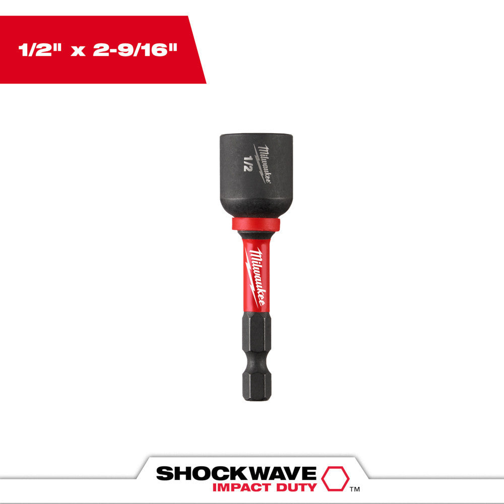 Milwaukee 49-66-4537 1/2 inch x 2-9/16 inch SHOCKWAVE Impact Duty Magnetic Nut Driver