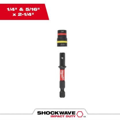 Milwaukee 49-66-4542 SHOCKWAVE Impact Duty 1/4 inch and 5/16 inch  x 2-1/4 inch QUIK-CLEAR 2-in-1 Magnetic Nut Driver