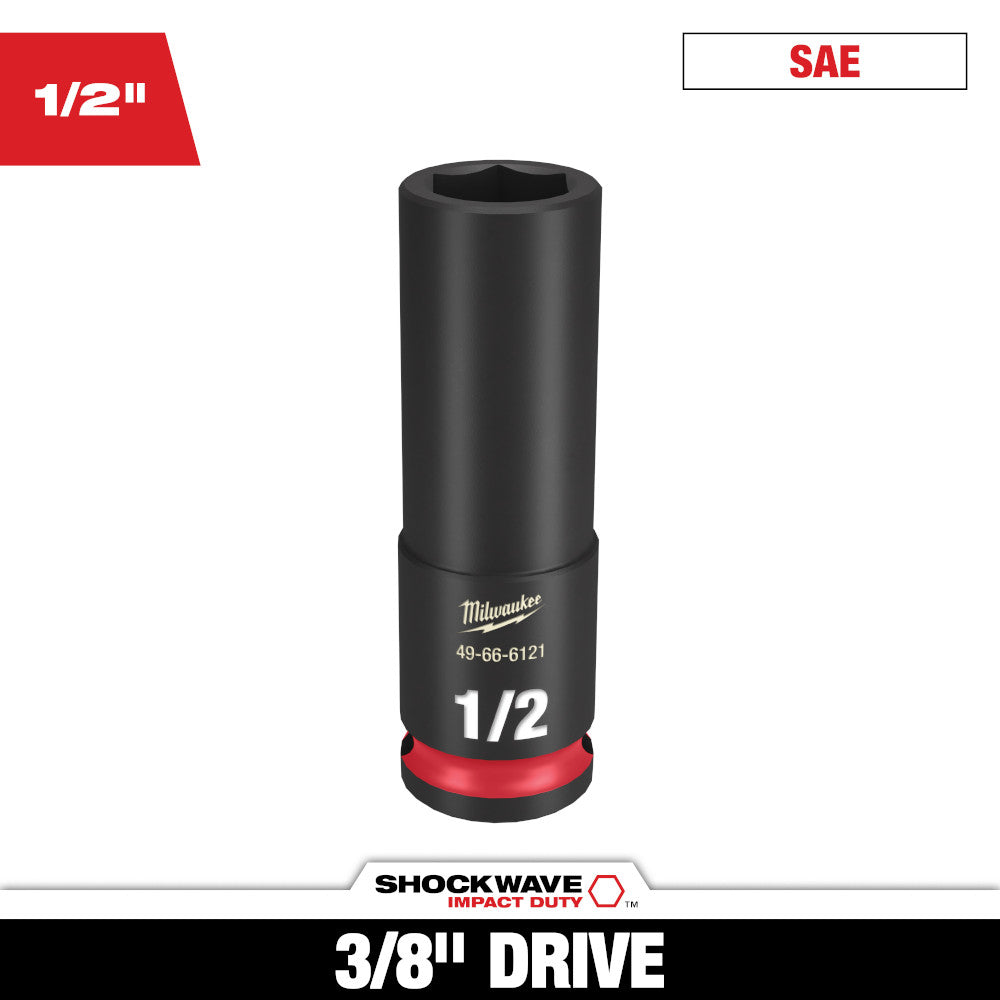 Milwaukee SHOCKWAVE Impact Duty Deep 1/2in Socket with 3/8in Drive