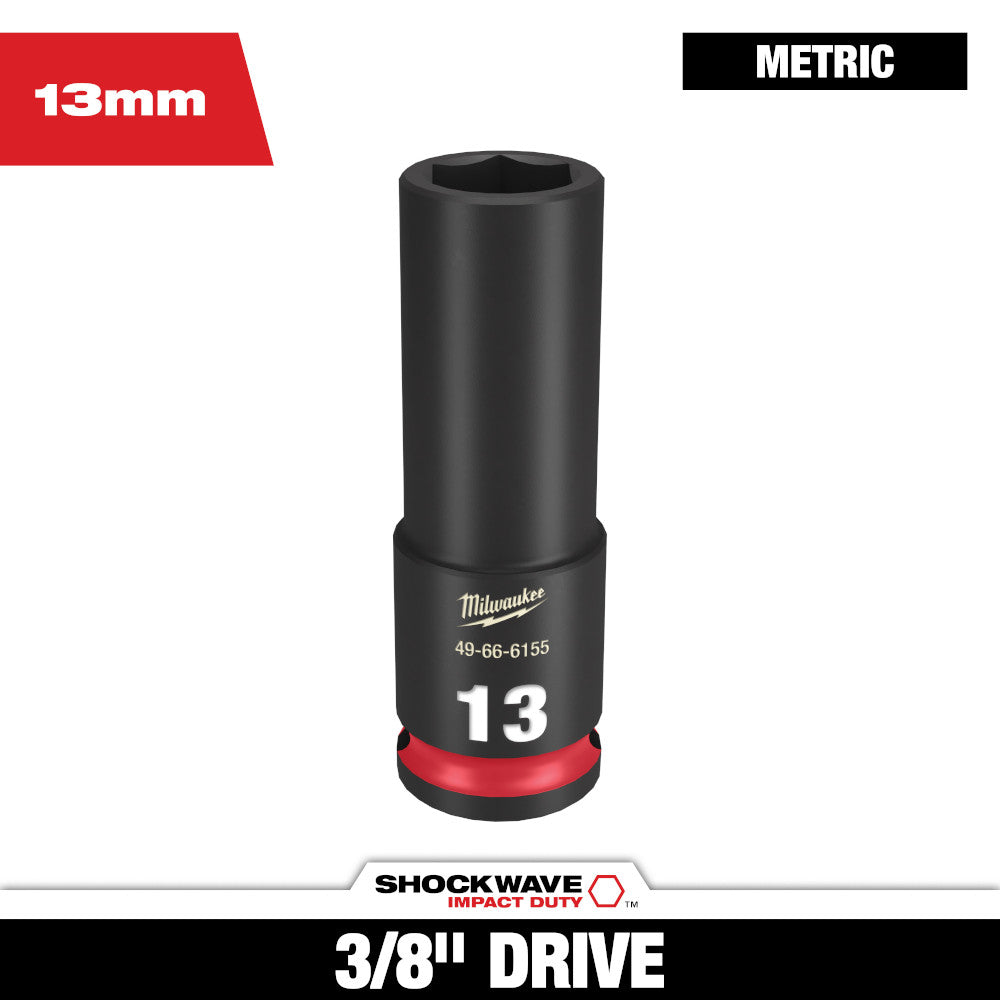 Milwaukee SHOCKWAVE Impact Duty Deep 13mm Socket with 3/8in Drive