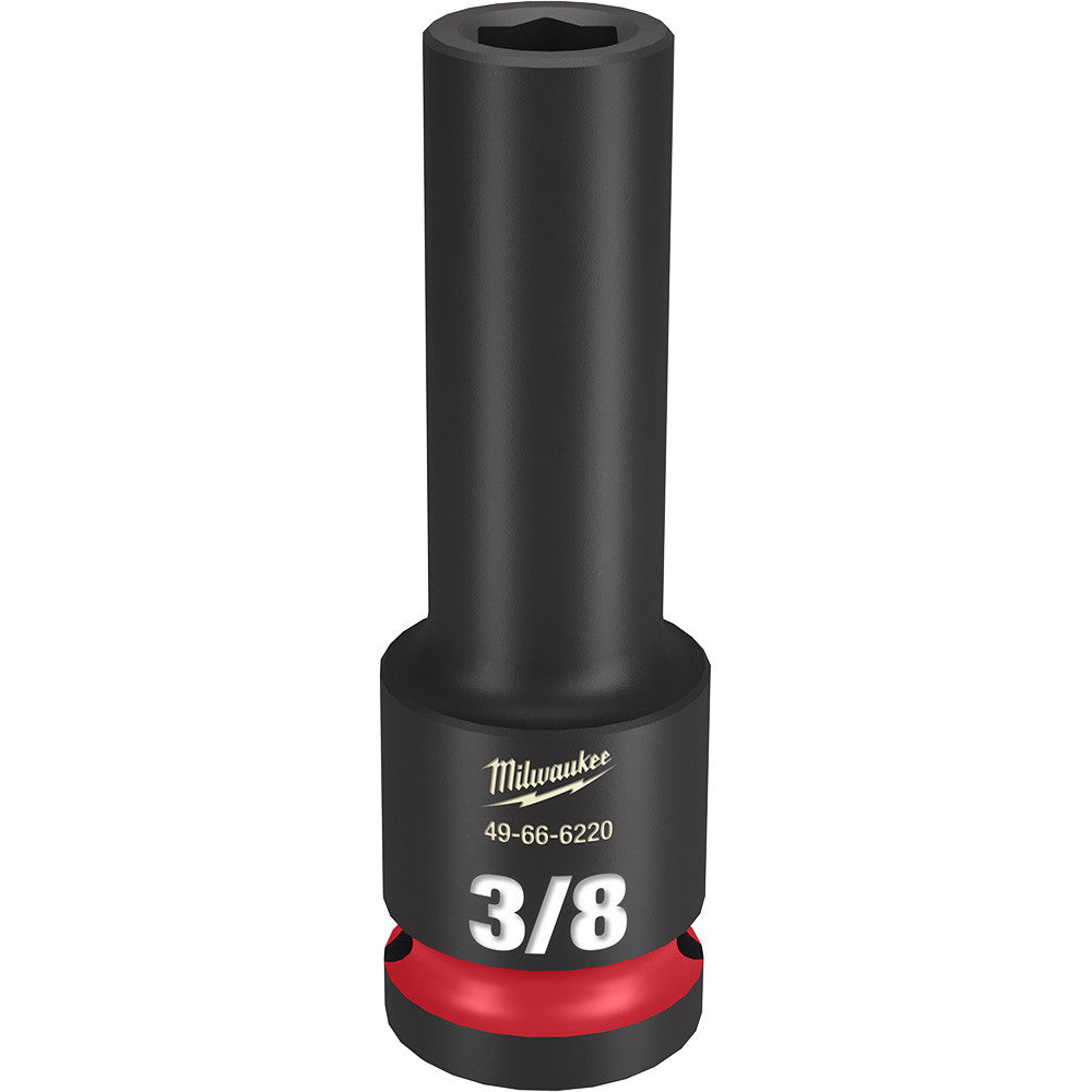 Milwaukee 49-66-6220 SHOCKWAVE Impact Duty 3/8 inch 1/2 inch Drive SAE 6pt Deep Socket