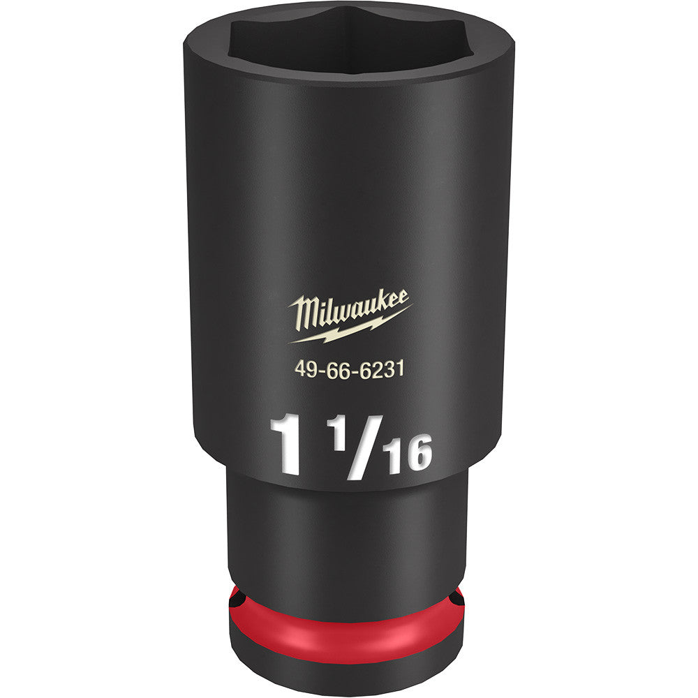 Milwaukee 49-66-6231 SHOCKWAVE Impact Duty 1-1/16 inch 1/2 inch Drive SAE 6pt Deep Socket