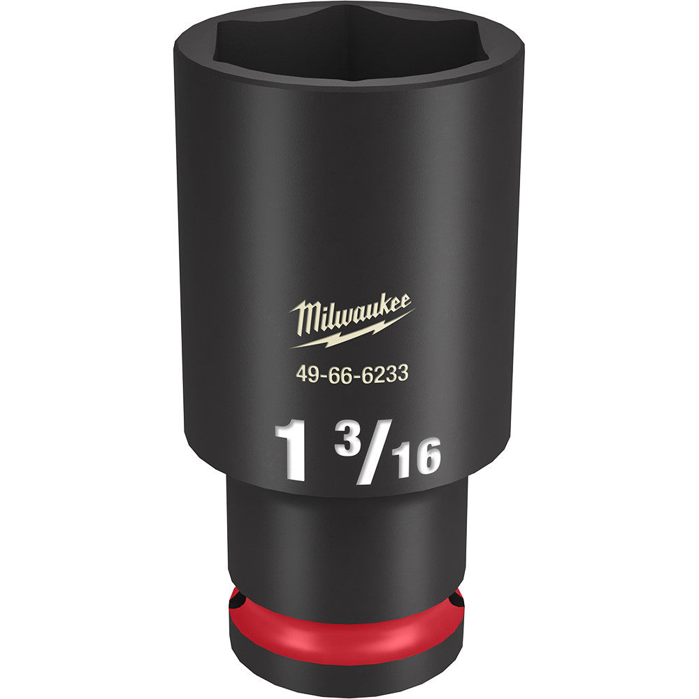 Milwaukee 49-66-6233 SHOCKWAVE Impact Duty 1-3/16 inch 1/2 inch Drive SAE 6pt Deep Socket