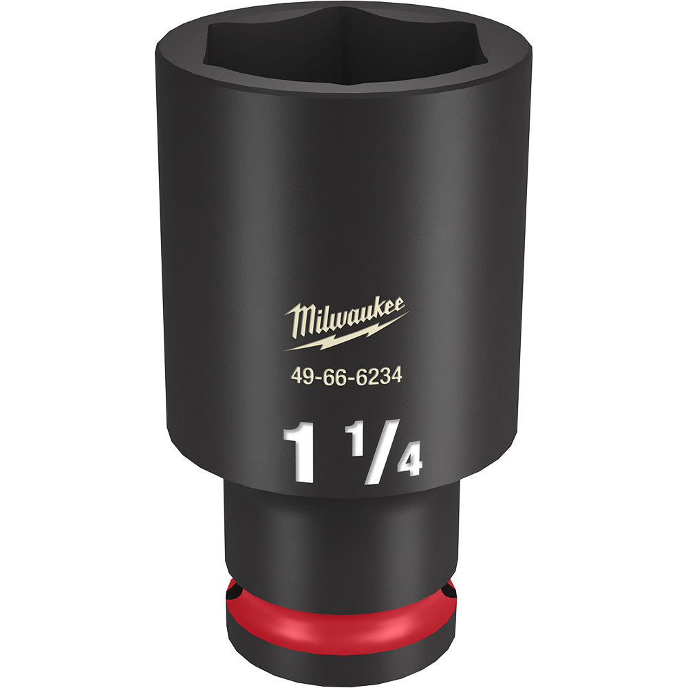Milwaukee 49-66-6234 SHOCKWAVE Impact Duty 1-1/4 inch 1/2 inch Drive SAE 6pt Deep Socket