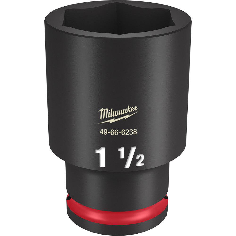 Milwaukee 49-66-6238 SHOCKWAVE Impact Duty 1-1/2 inch 1/2 inch Drive SAE 6pt Deep Socket