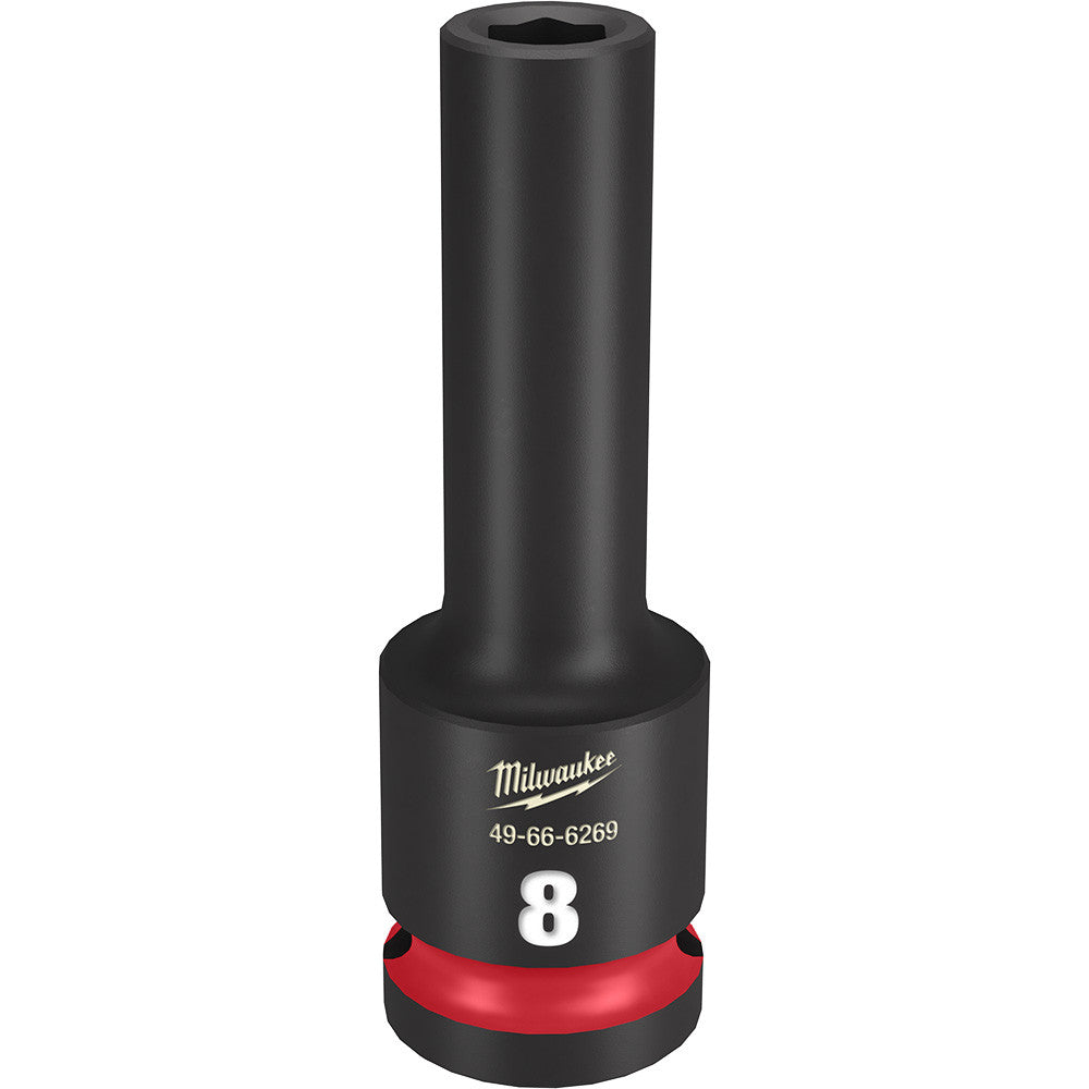 Milwaukee 49-66-6269 SHOCKWAVE Impact Duty 8mm 1/2 inch Drive Metric 6pt Deep Socket