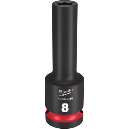 Milwaukee 49-66-6269 SHOCKWAVE Impact Duty 8mm 1/2 inch Drive Metric 6pt Deep Socket