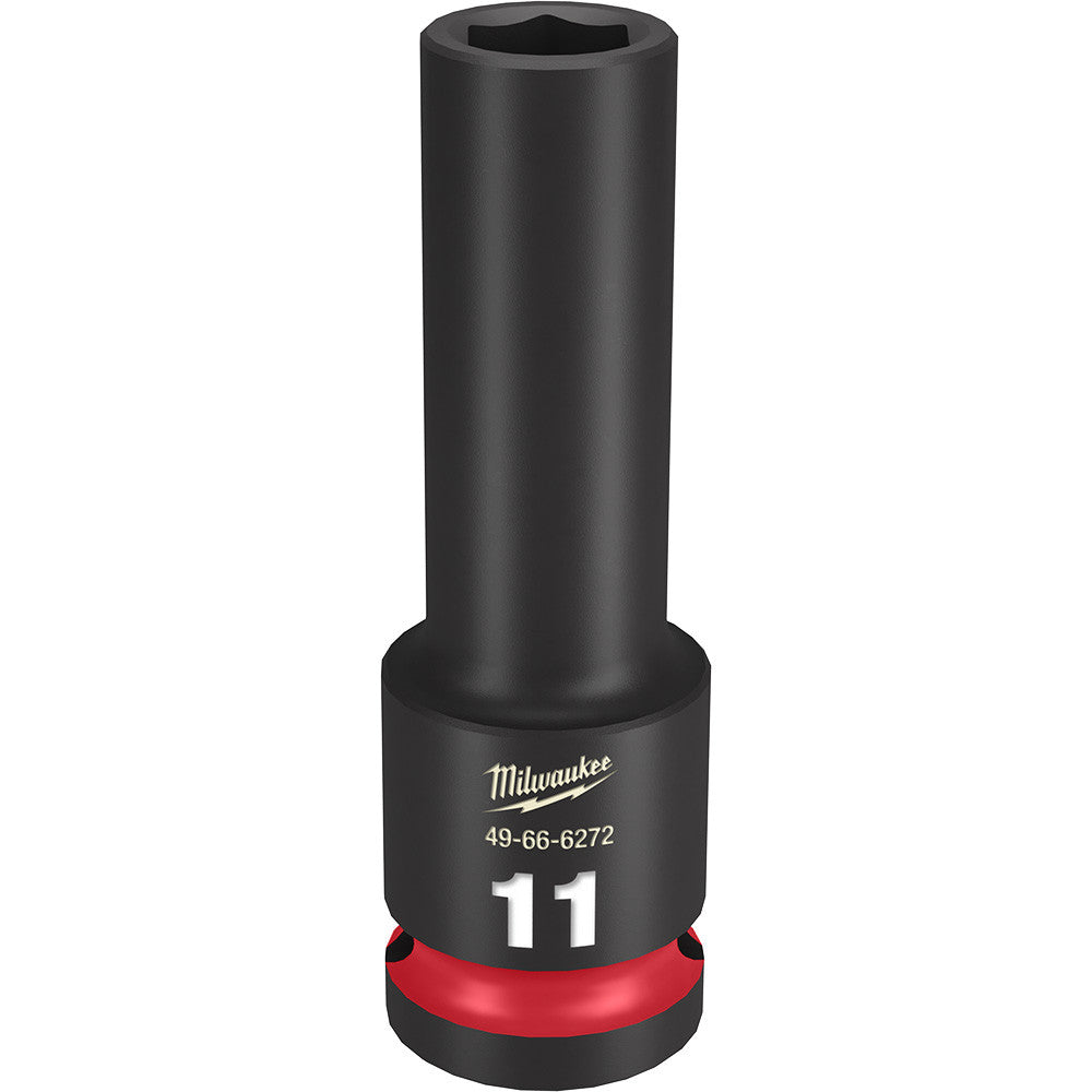 Milwaukee 49-66-6272 SHOCKWAVE Impact Duty 11mm 1/2 inch Drive Metric 6pt Deep Socket