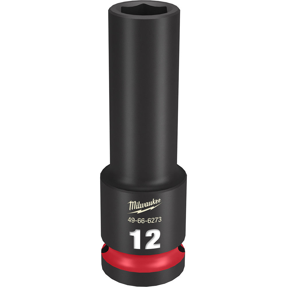 Milwaukee 49-66-6273 SHOCKWAVE Impact Duty 12mm 1/2 inch Drive Metric 6pt Deep Socket