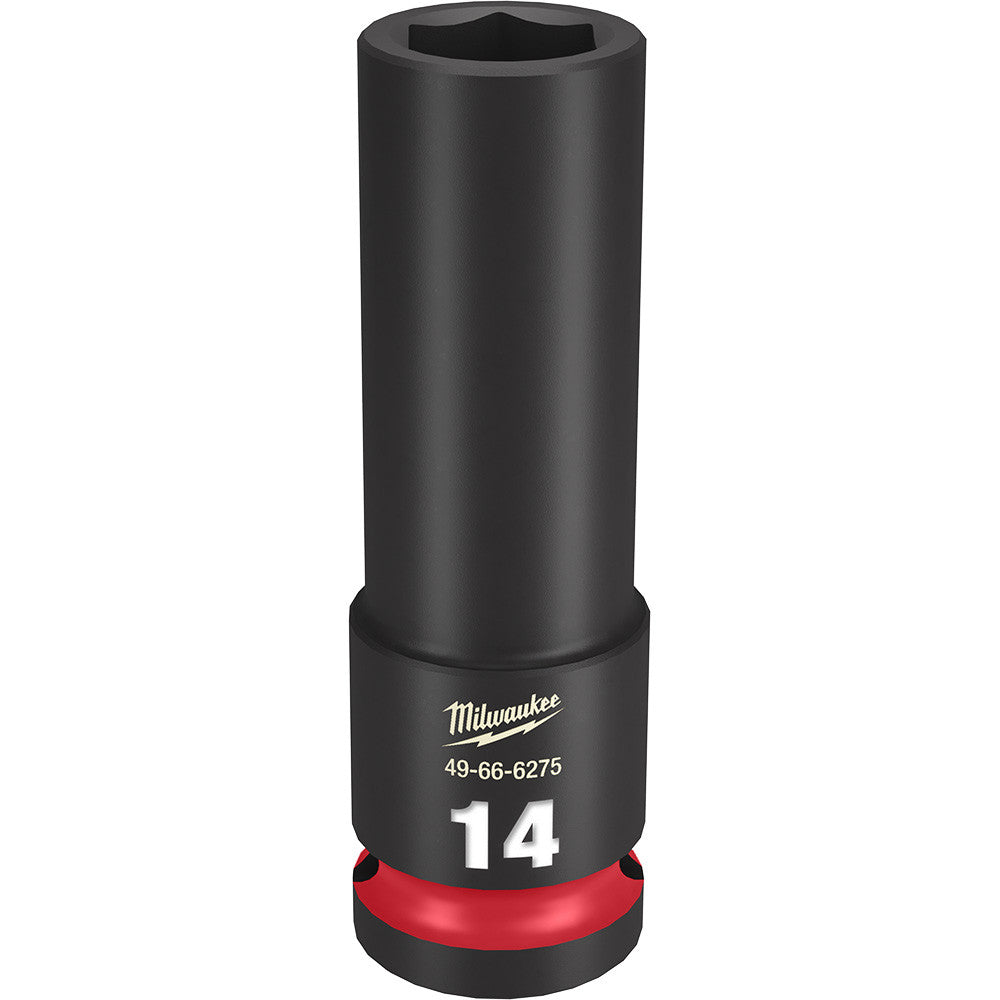 Milwaukee 49-66-6275 SHOCKWAVE Impact Duty 14mm 1/2 inch Drive Metric 6pt Deep Socket