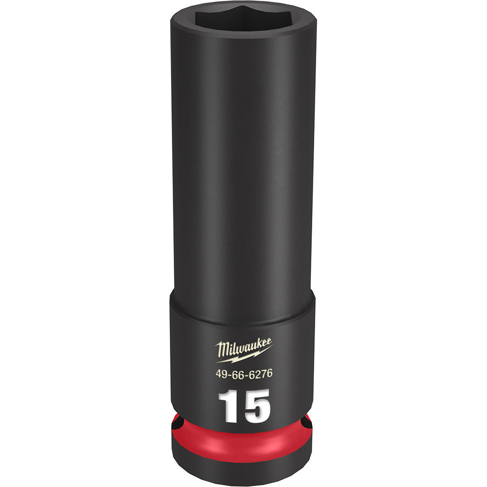 Milwaukee 49-66-6276 SHOCKWAVE Impact Duty 15mm 1/2 inch Drive Metric 6pt Deep Socket