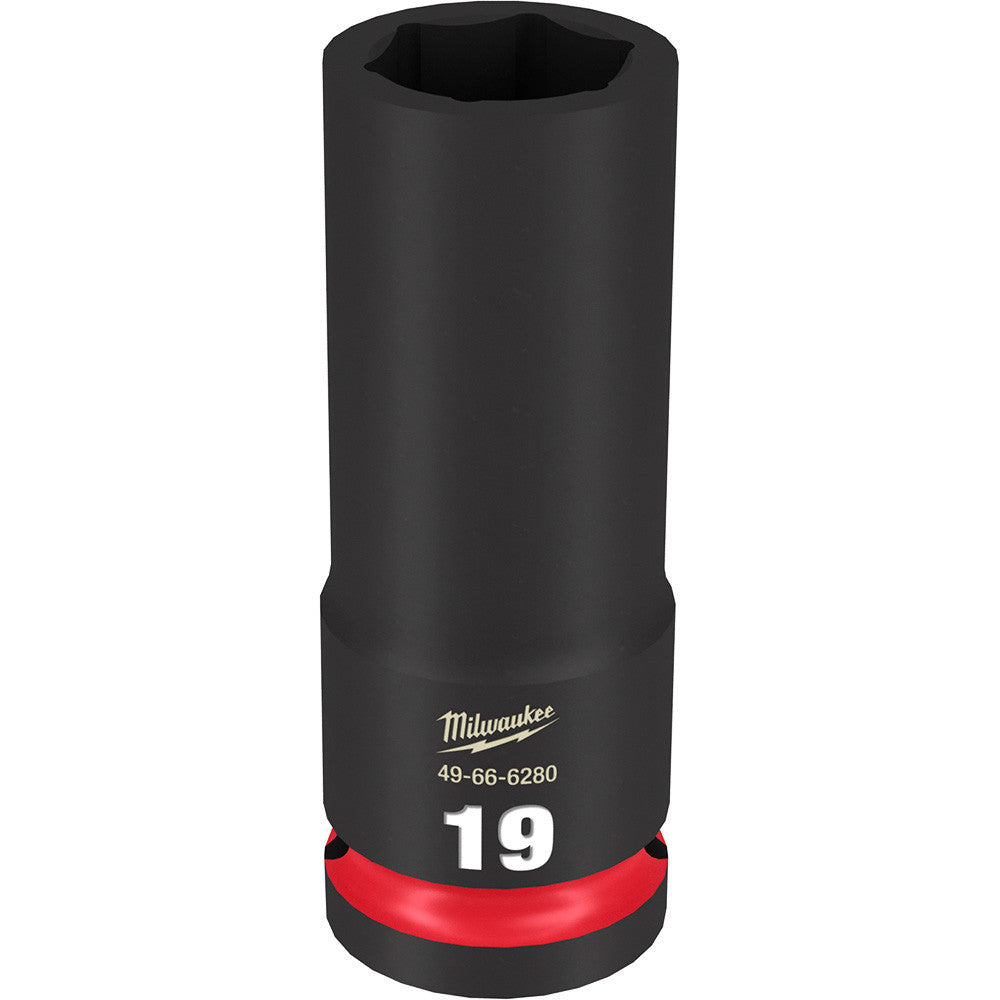 Milwaukee 49-66-6280 SHOCKWAVE Impact Duty 19mm 1/2 inch Drive Metric 6pt Deep Socket