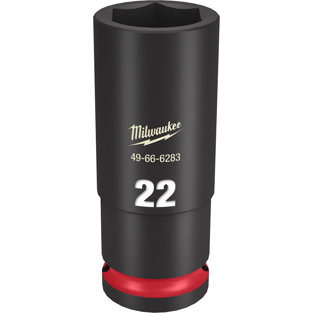 Milwaukee 49-66-6283 SHOCKWAVE Impact Duty 22mm 1/2 inch Drive Metric 6pt Deep Socket