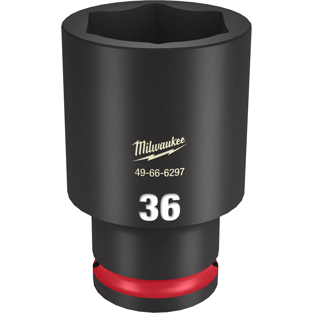 Milwaukee 49-66-6297 SHOCKWAVE Impact Duty 36mm 1/2 inch Drive Metric 6pt Deep Socket