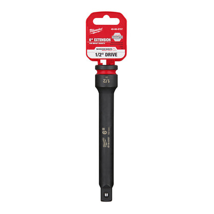 Milwaukee 49-66-6707 SHOCKWAVE Impact Duty 1/2-inch Drive 6-inch Extension showing extension in packaging